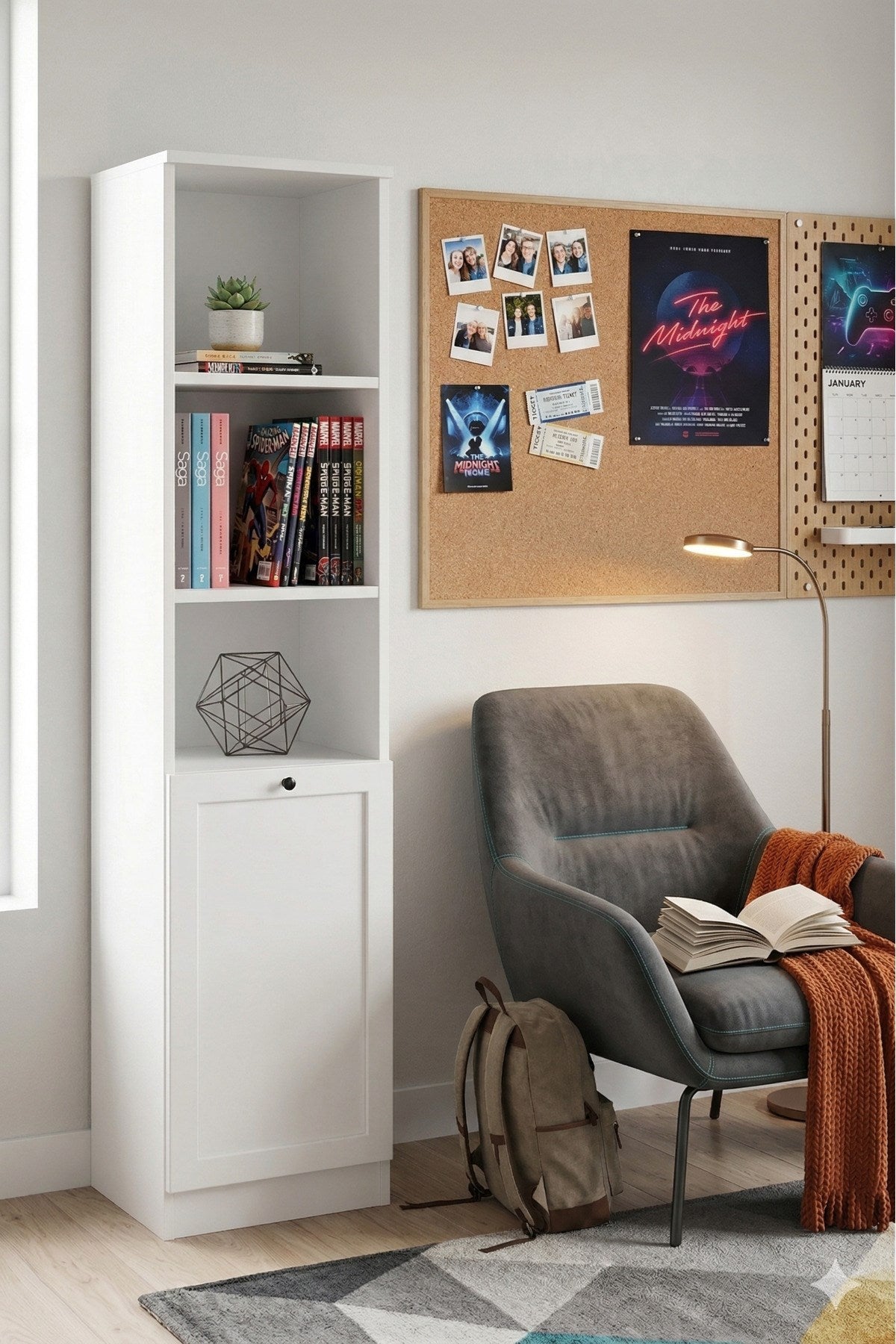 Terra Kitaplık 40x173x31 cm Beyaz - Modern Tasarım