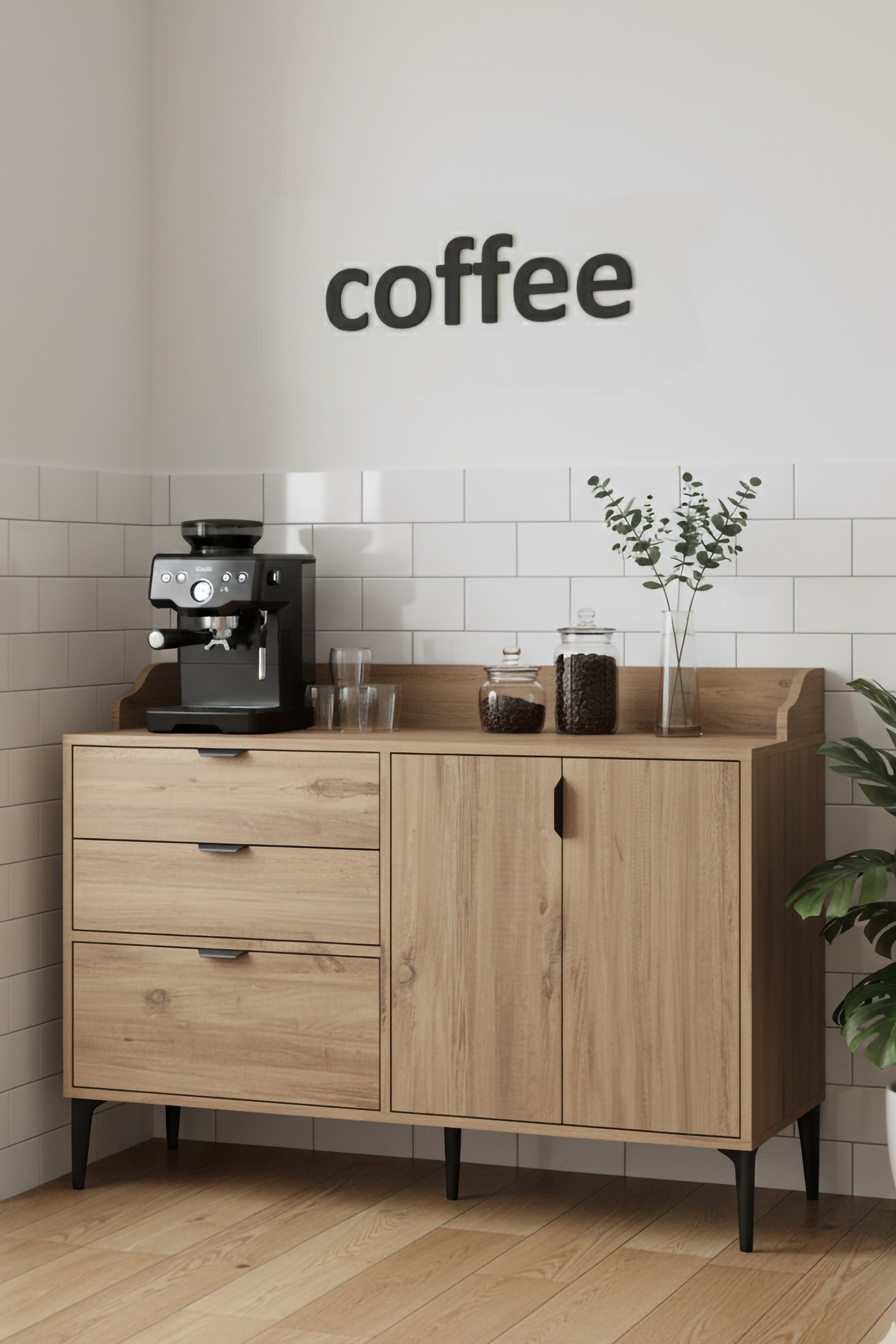 Harmony Maxi 2 Çekmeceli 3 Kapaklı Kahve Köşesi - görsel 3 | Sarmobi