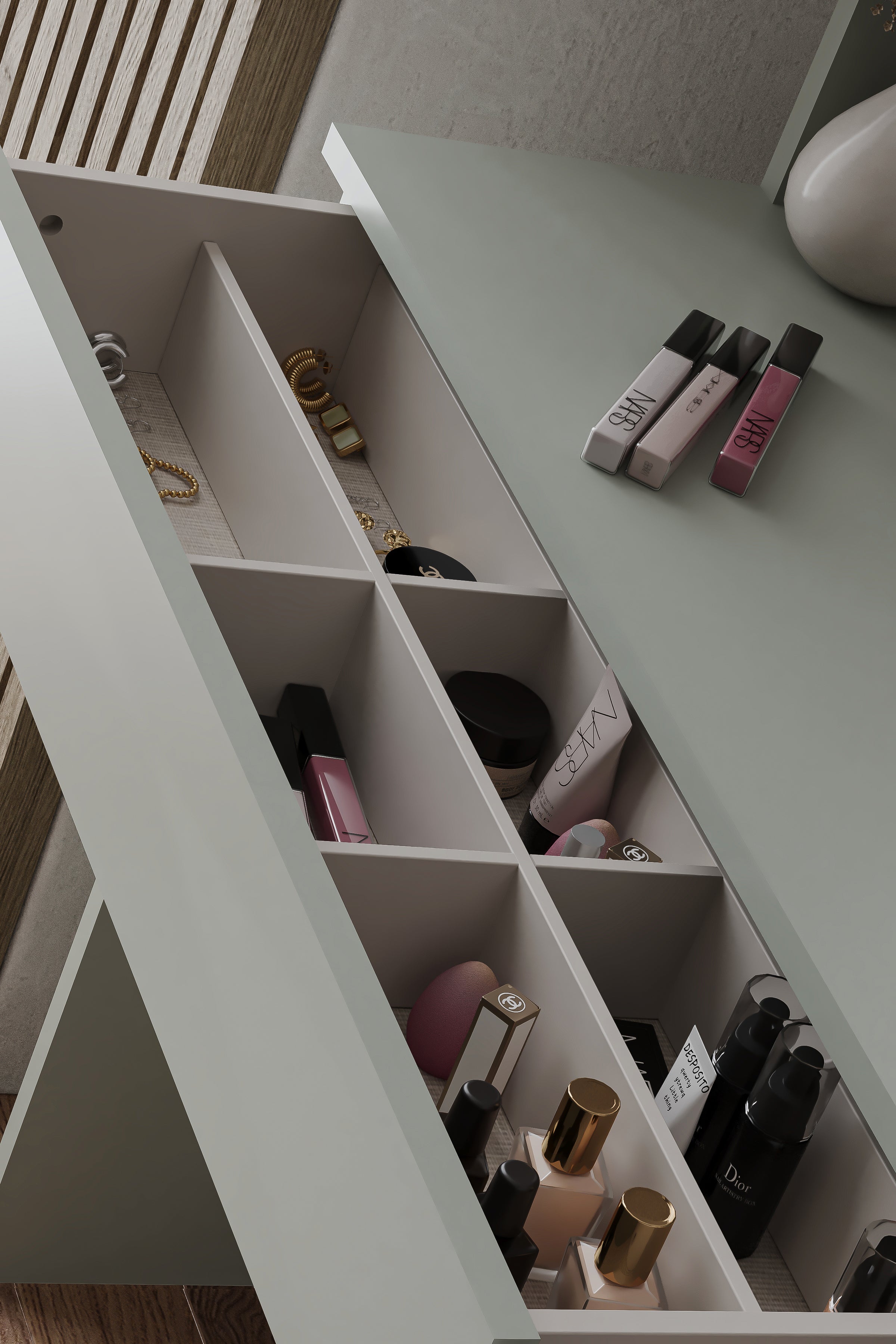 Harmony Tek Çekmeceli Makyaj Masası (Yuvarlak Aynalı) - görsel 14 | Sarmobi