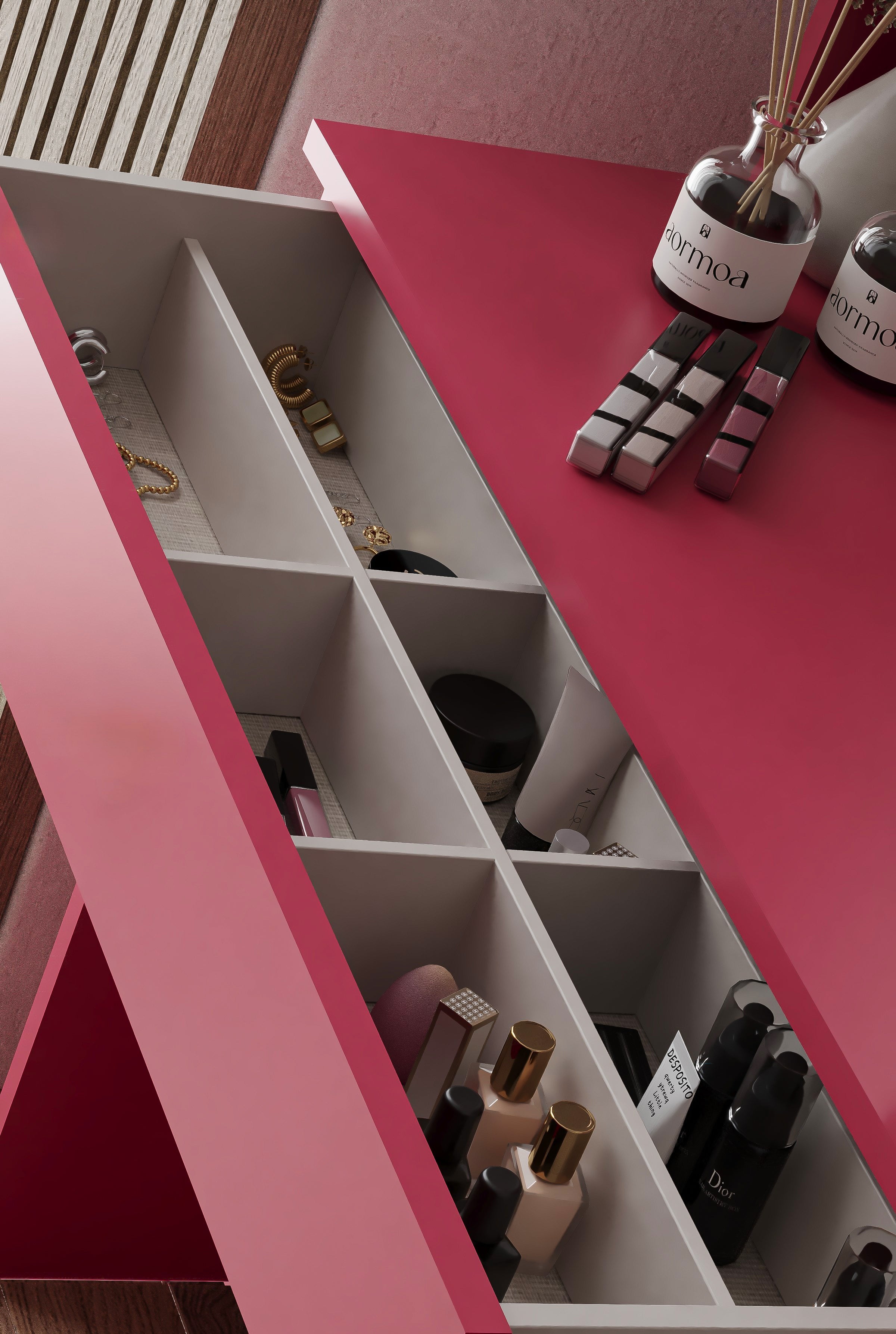 Harmony Tek Çekmeceli Makyaj Masası (Yuvarlak Aynalı) - görsel 5 | Sarmobi