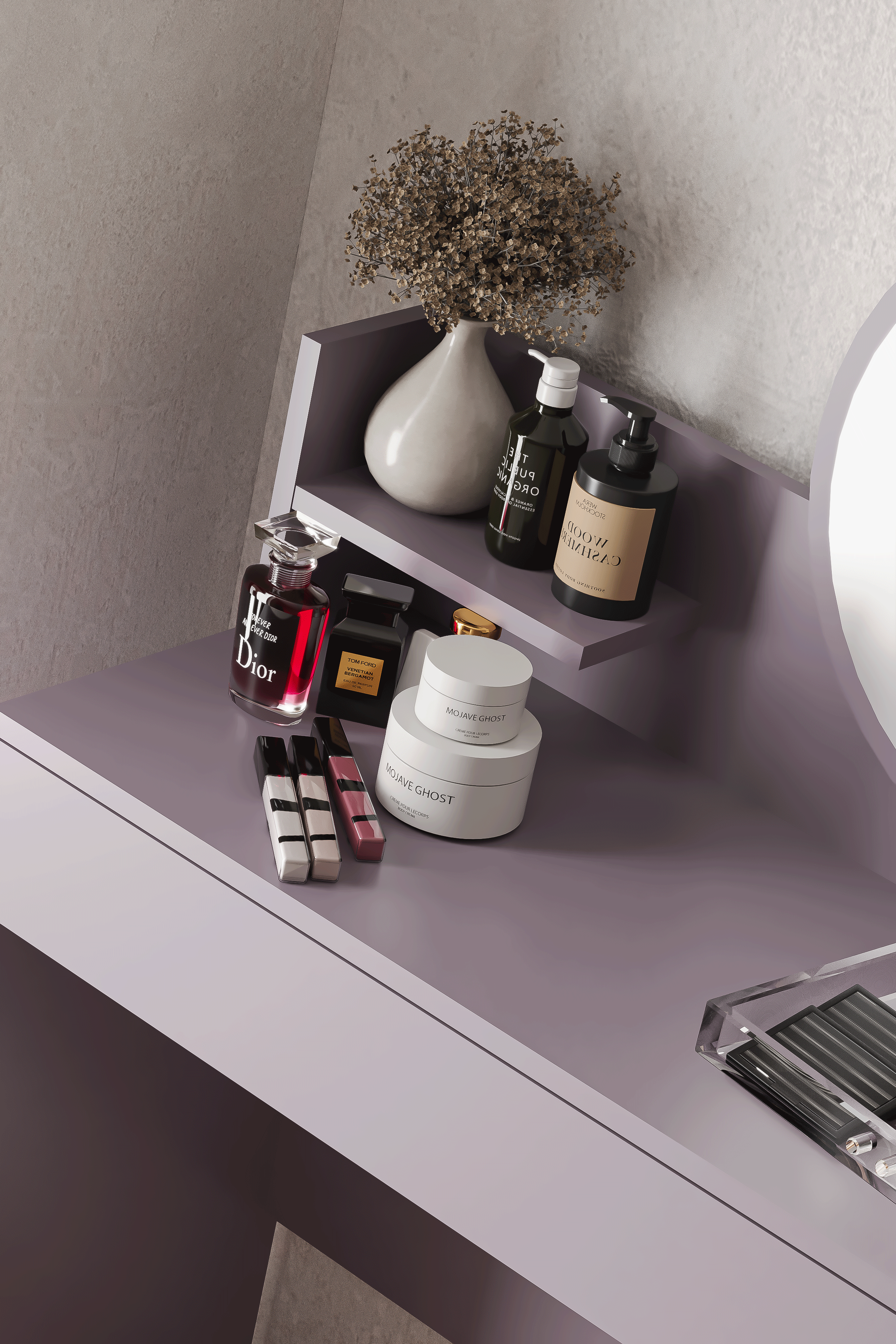 Harmony Tek Çekmeceli Makyaj Masası (Yuvarlak Aynalı)