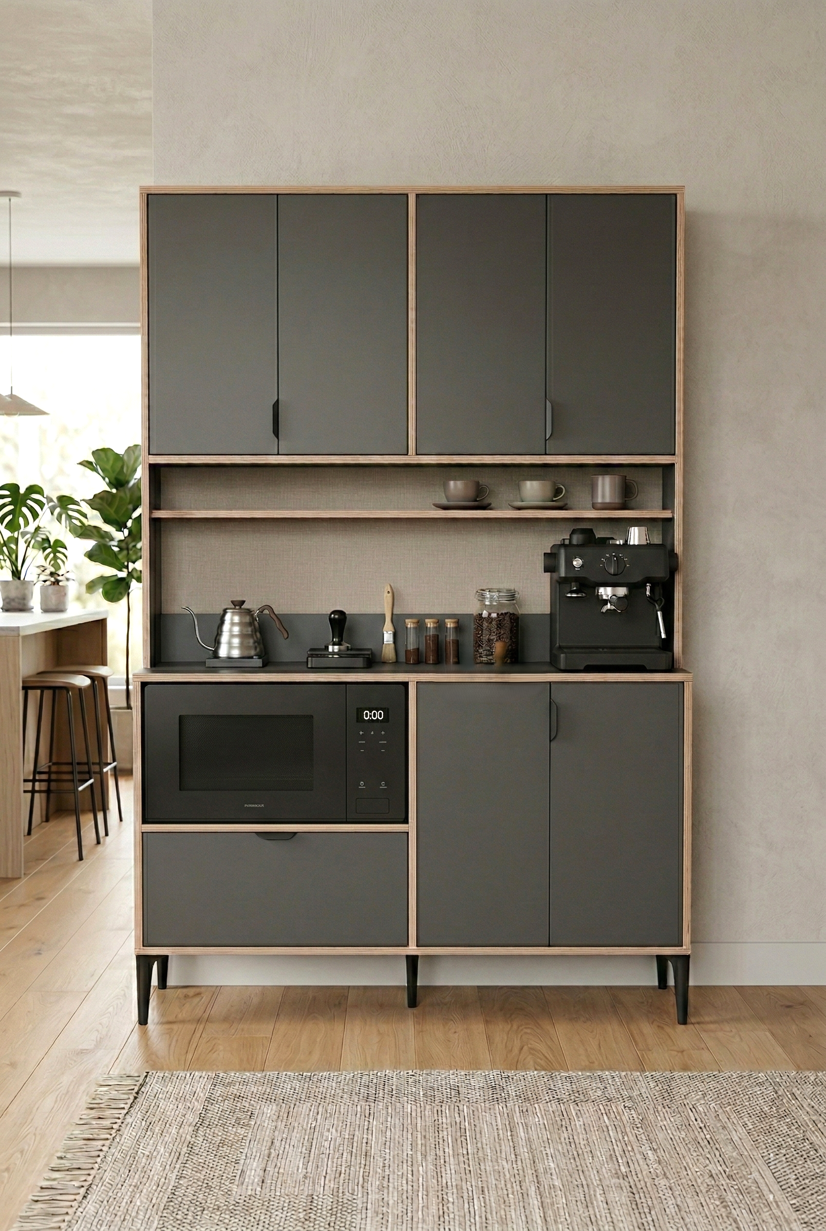 Arden 7 Kapaklı Kahve Köşesi - Çok Amaçlı Dolap - detay görsel | Sarmobi