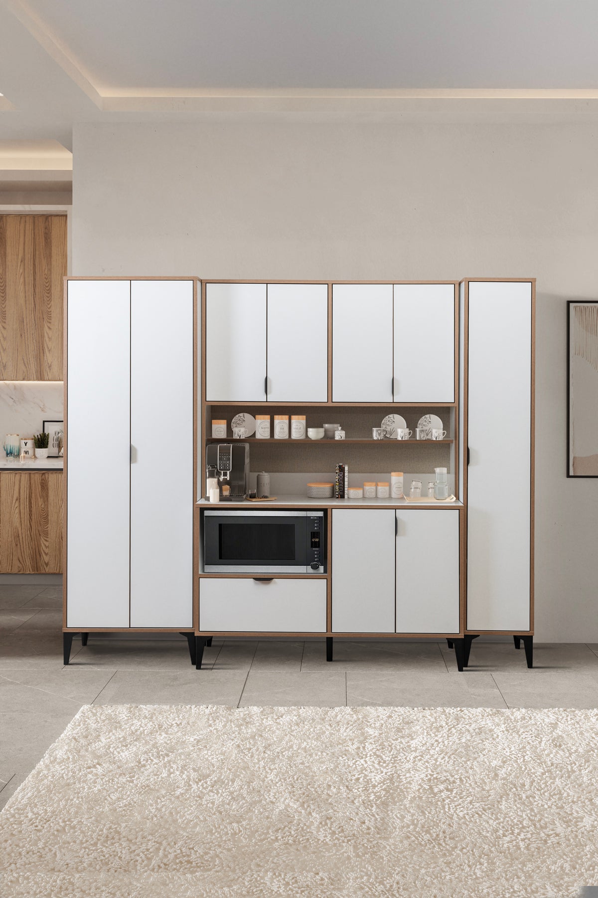 Arden Tek Kapaklı Çok Amaçlı Dolap - Beyaz - Sarmobi