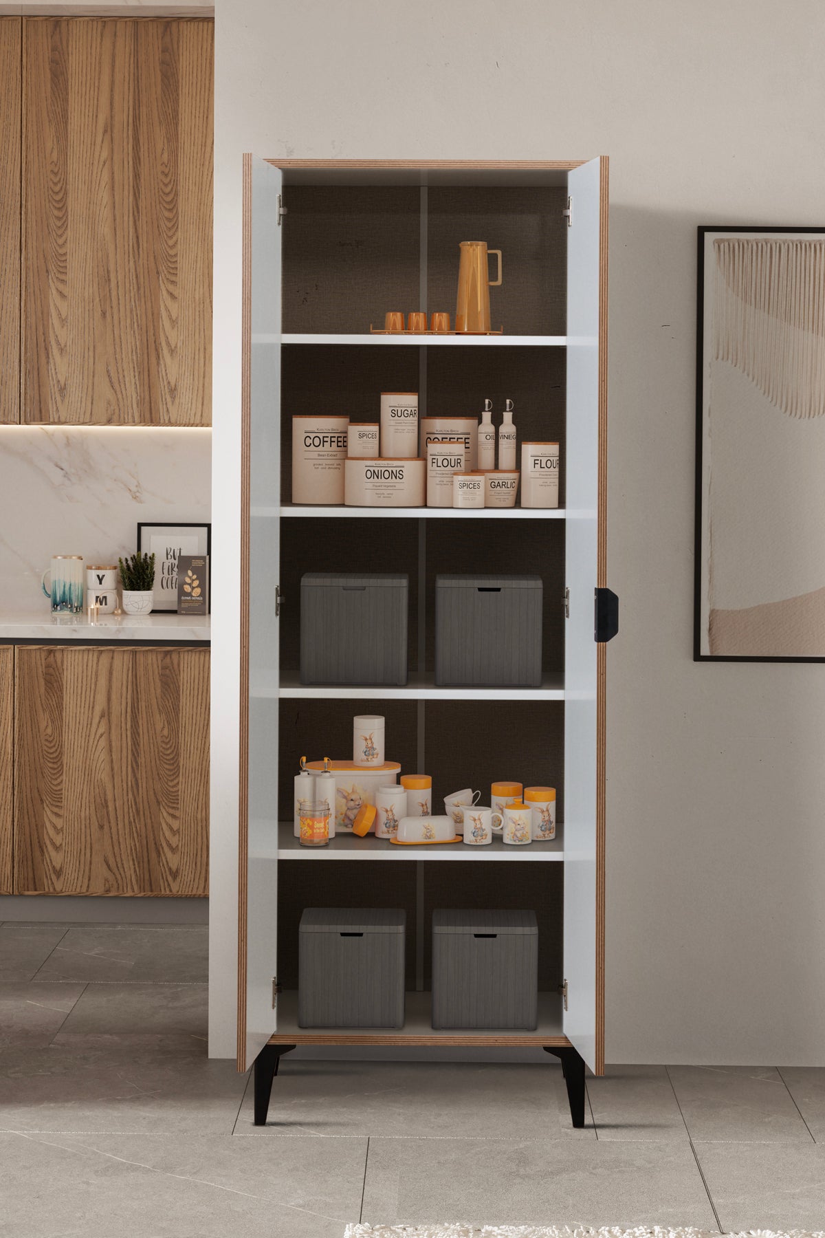 Arden 2 Kapaklı Çok Amaçlı Dolap - Beyaz - Sarmobi