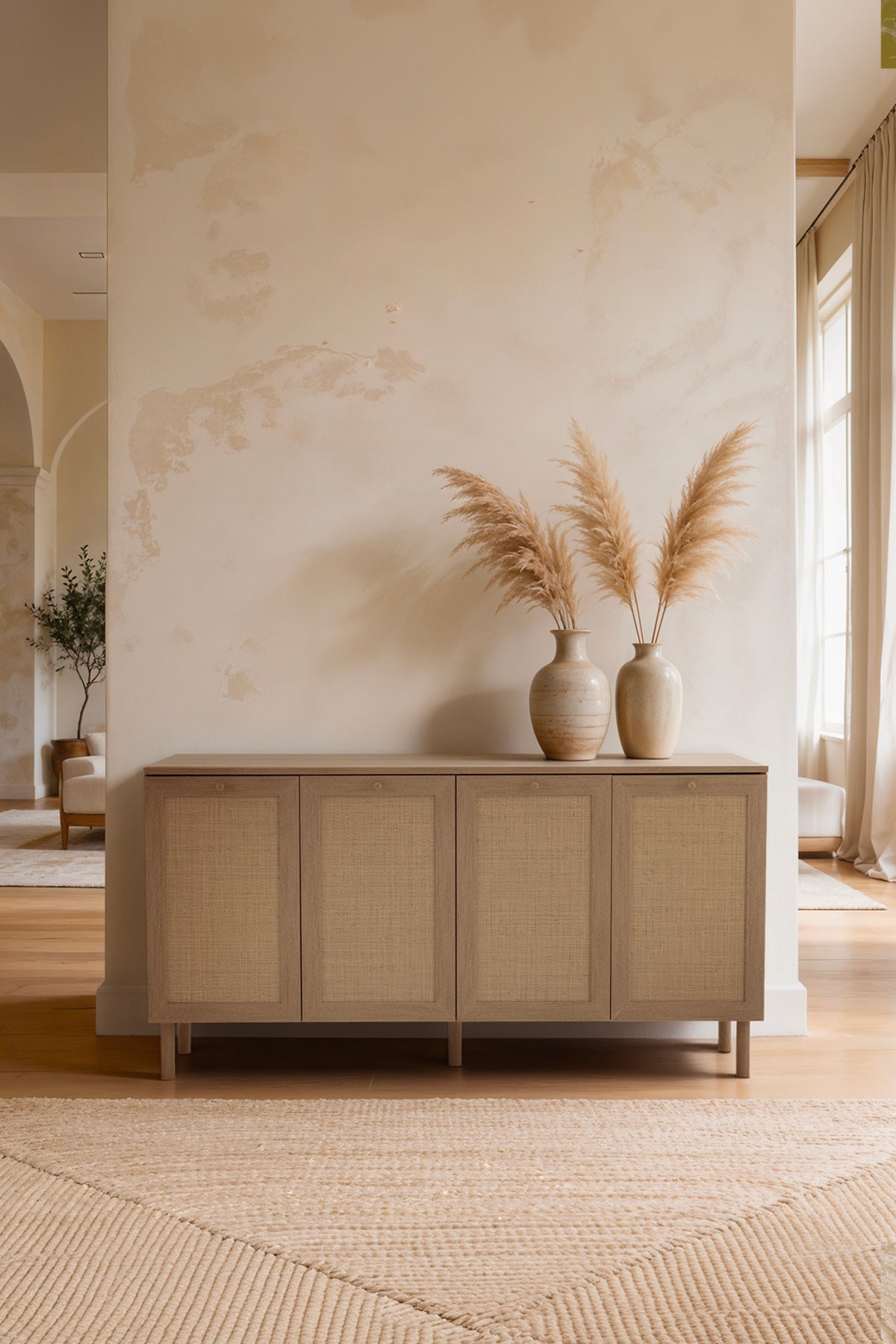 Baru 4 Kapaklı Konsol 160x80x42 cm Cadiz Meşe – İskandinav Tasarım