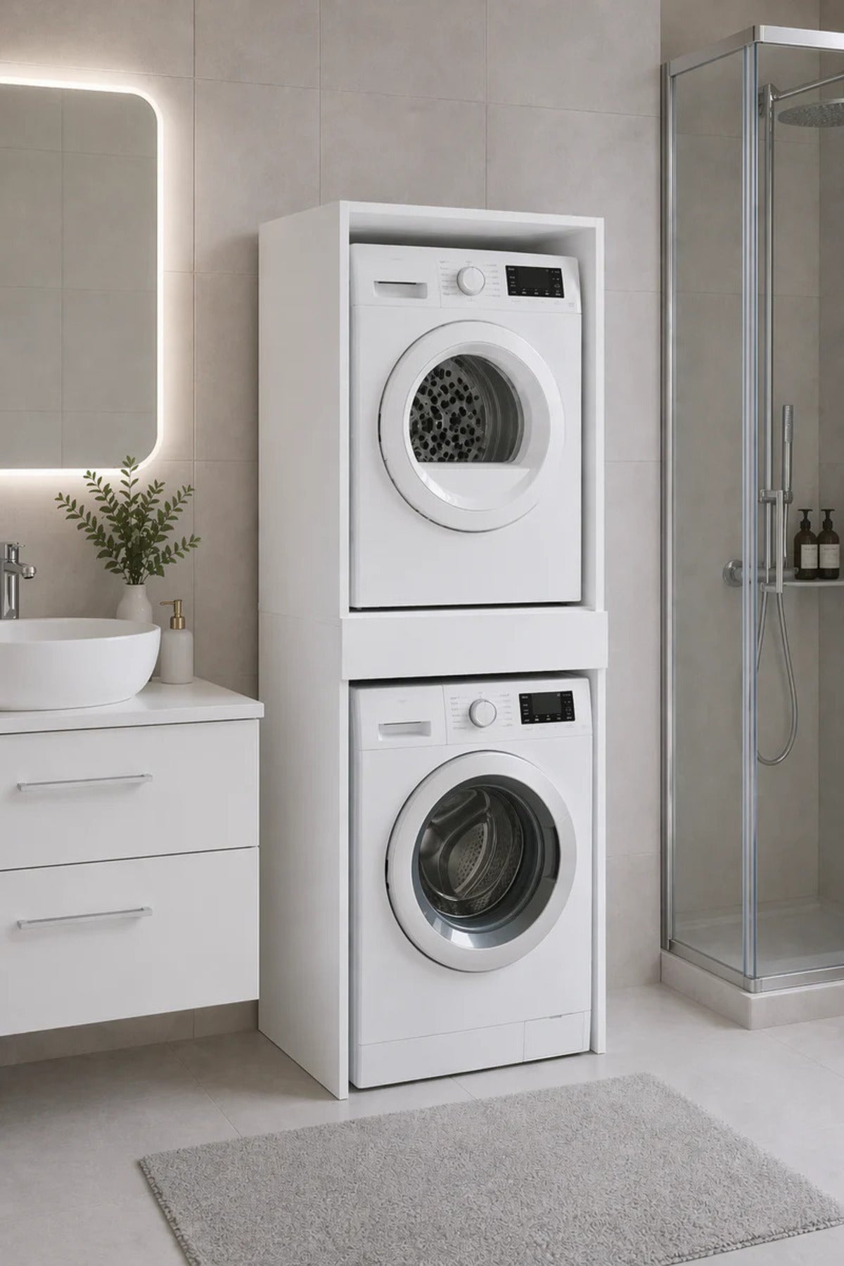 Harmony Çamaşır ve Kurutma Makinesi Dolabı 2 Kapaklı Y:190 G:67 D:66
