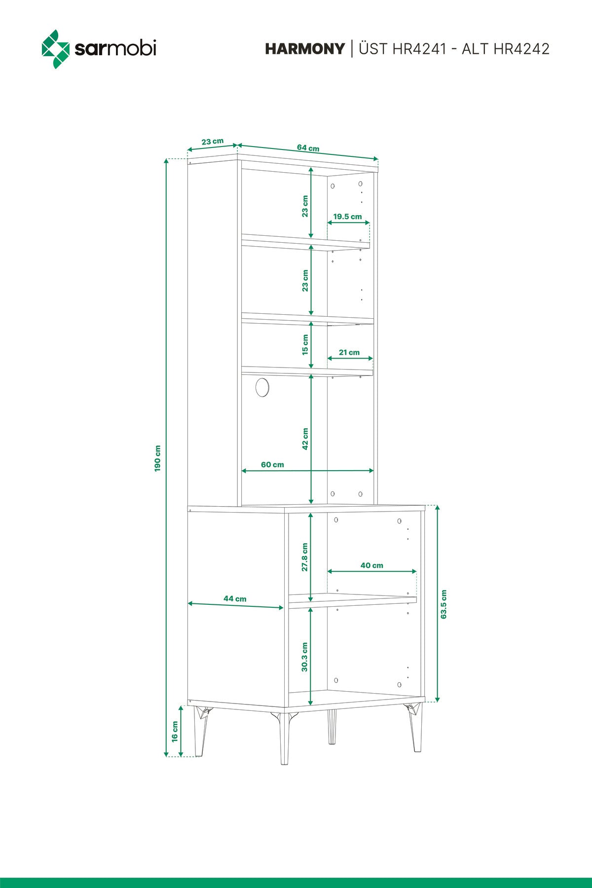 Harmony Mini 4 Kapaklı Kahve Köşesi, Stüdyo Mutfak Y:190 G:64 D:44