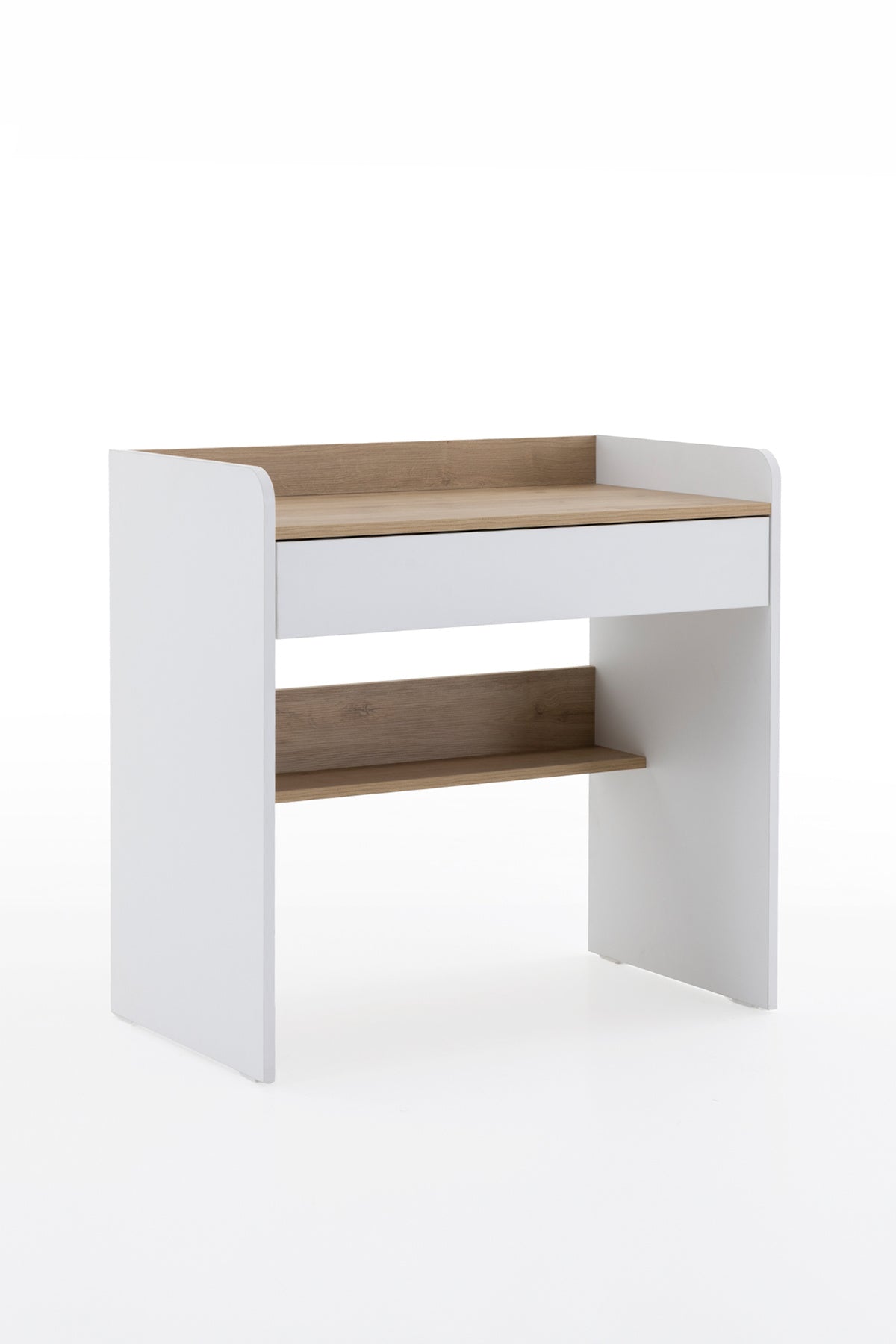 Harmony Tek Çekmeceli Çalışma Masası 94x90x50 cm Beyaz/Meşe – Modern Tasarım
