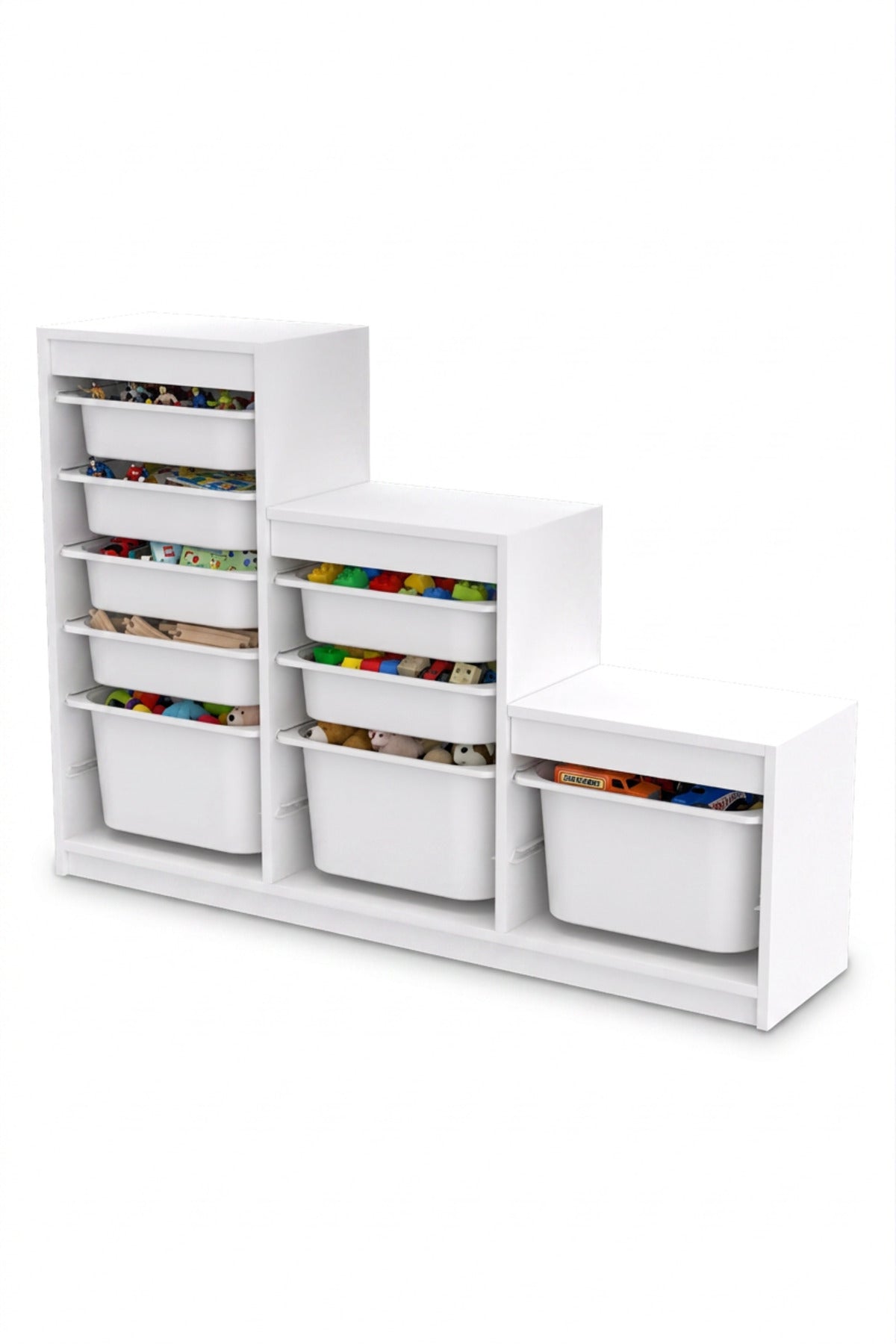 Nest 9 Sepetli Düzenleme Dolabı – 3 Büyük 6 Küçük Sepetli Y:93 G:132 D:30 / Beyaz