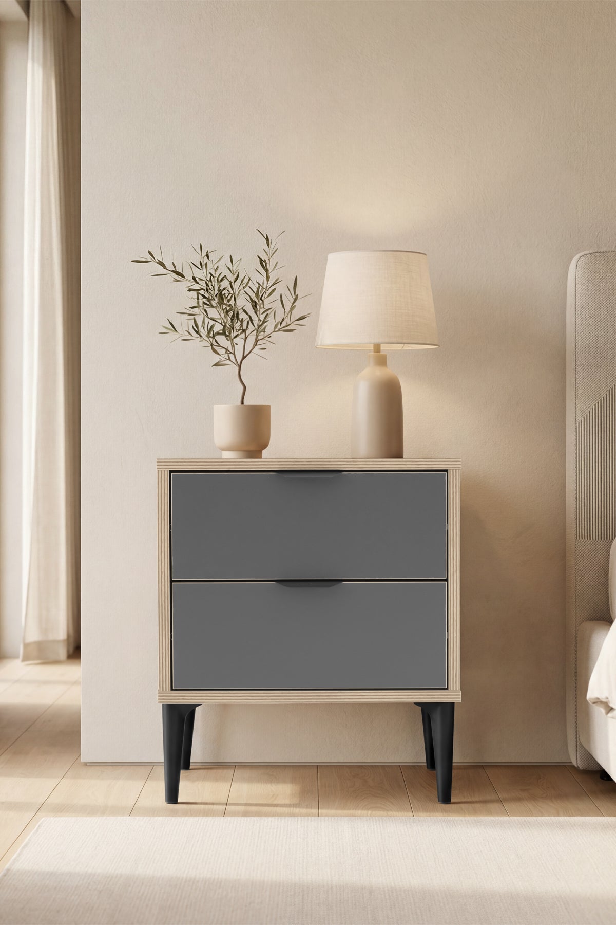 Arden 2 Çekmeceli Komodin G:45 Y:52 D:40 cm