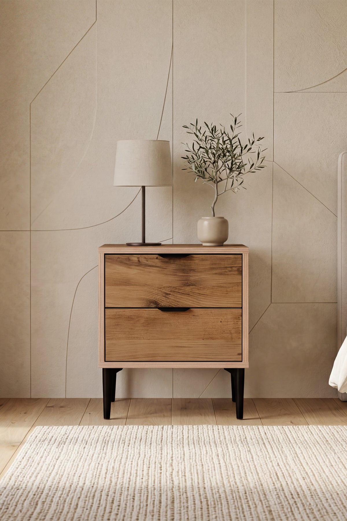 Arden 2 Çekmeceli Komodin G:45 Y:52 D:40 cm