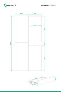 Çamaşır Makinesi Üstü Dolap 2 Kapaklı 190x67x67 cm - görsel 5 | Sarmobi