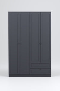 Terra 4 Kapaklı 2 Çekmeceli Gardırop/Dolap 137x210x52 cm – Modern Tasarım - görsel 3 | Sarmobi