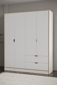 Arden 4 Kapaklı 2 Çekmeceli Dolap (+35 cm) - Beyaz - görsel 5 | Sarmobi