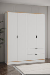Arden 4 Kapaklı 2 Çekmeceli Dolap (+35 cm) - Beyaz - görsel 3 | Sarmobi