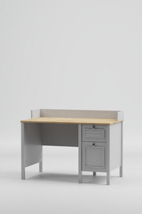 Taiga Çekmeceli Çalışma Masası 120x87x65 cm Buz Gri - Retro Tasarım