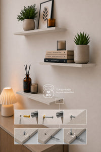 Harmony 3 Raflı Gizli Monte Uçan Raf 50*15 cm