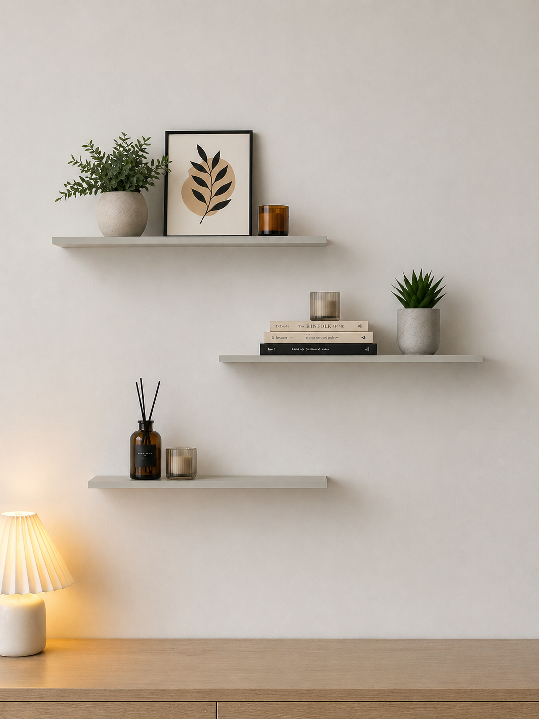 Harmony 3 Raflı Gizli Monte Uçan Raf 50*15 cm