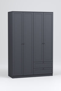 Terra 4 Kapaklı 2 Çekmeceli Gardırop/Dolap 137x210x52 cm – Modern Tasarım - görsel 4 | Sarmobi