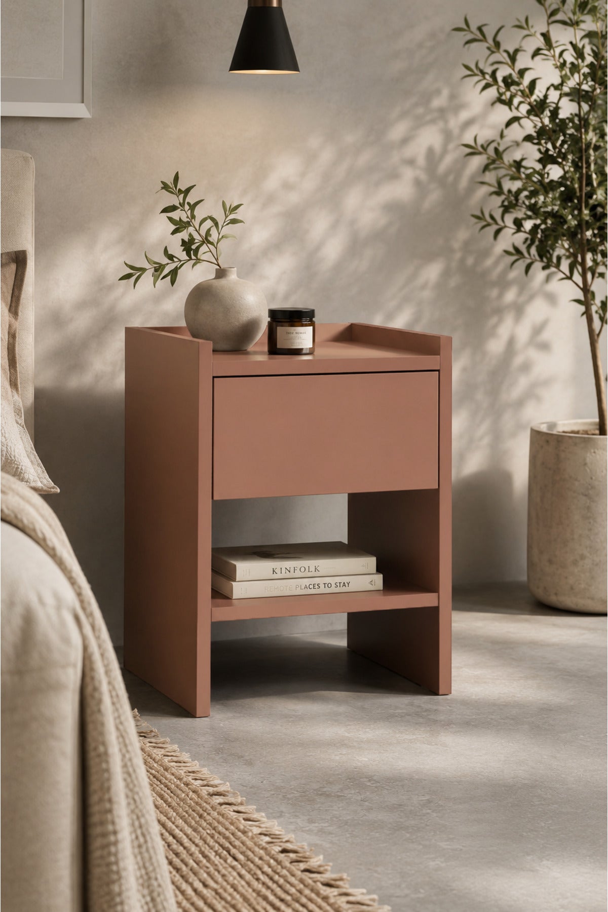 Almo Tek Çekmeceli Komodin Y:52 G:38 D:40
