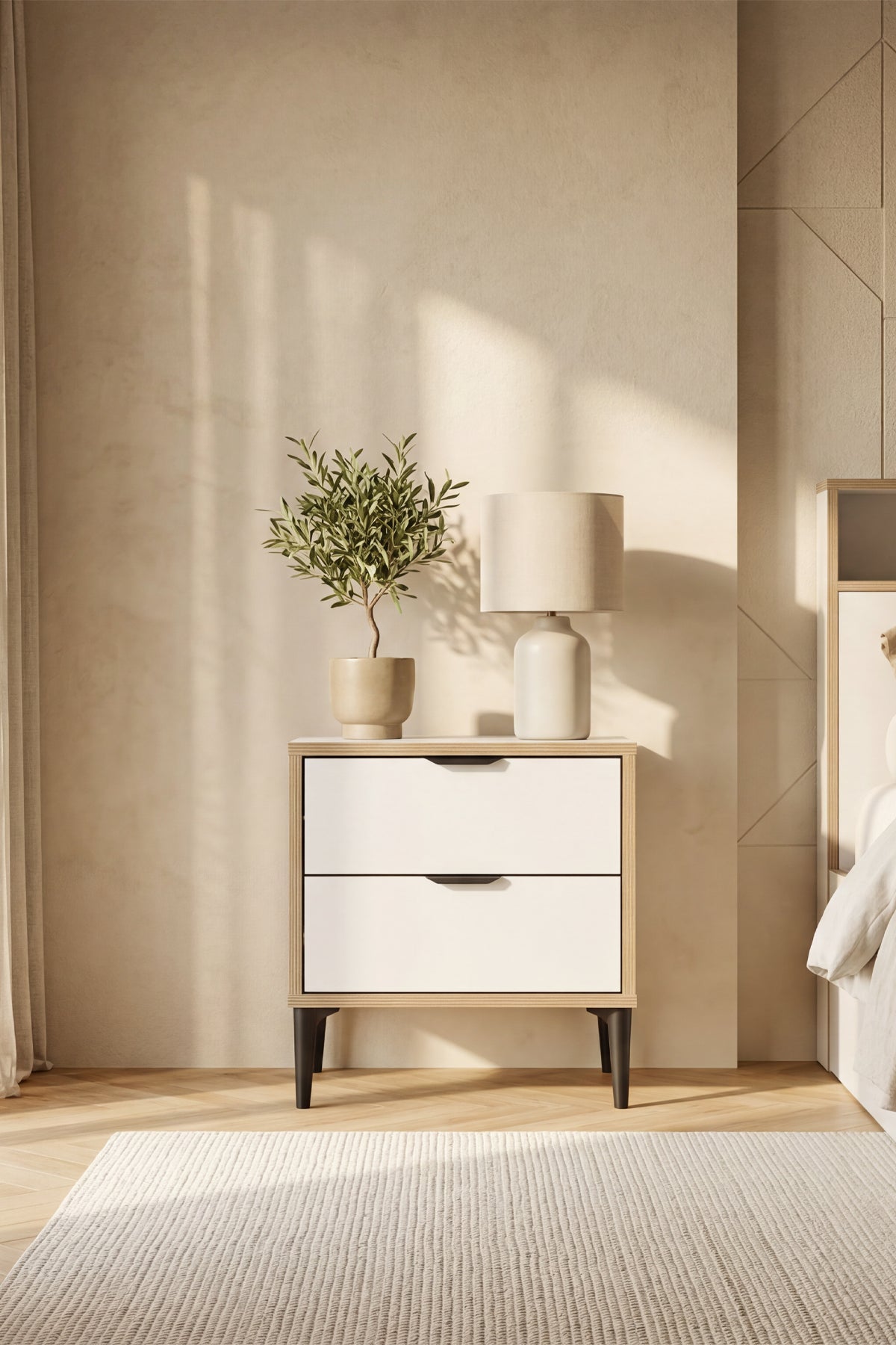Arden 2 Çekmeceli Komodin G:45 Y:52 D:40 cm