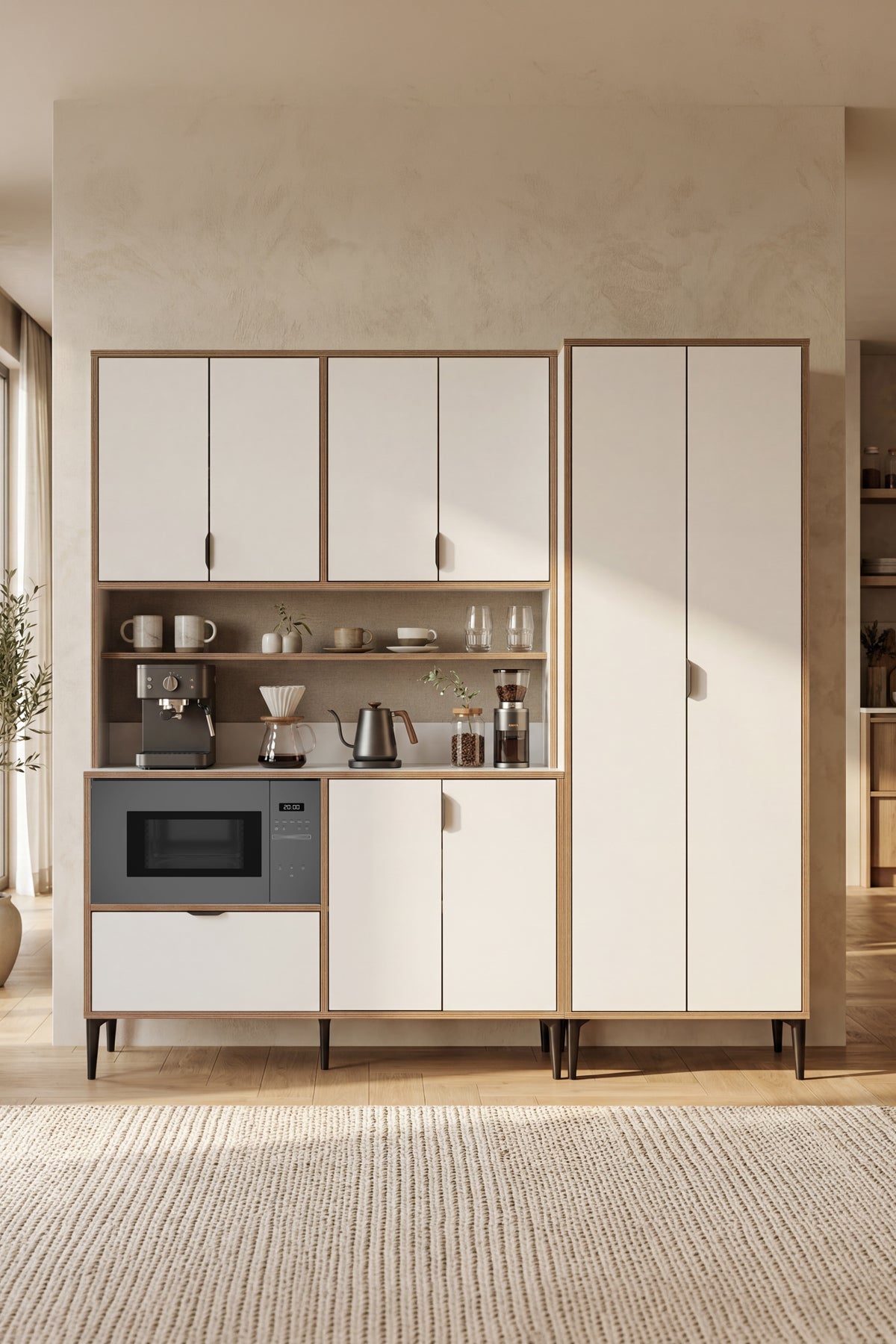 Arden 2 Kapaklı Çok Amaçlı Mutfak/Kiler Dolabı Y:190 G:65 D:37