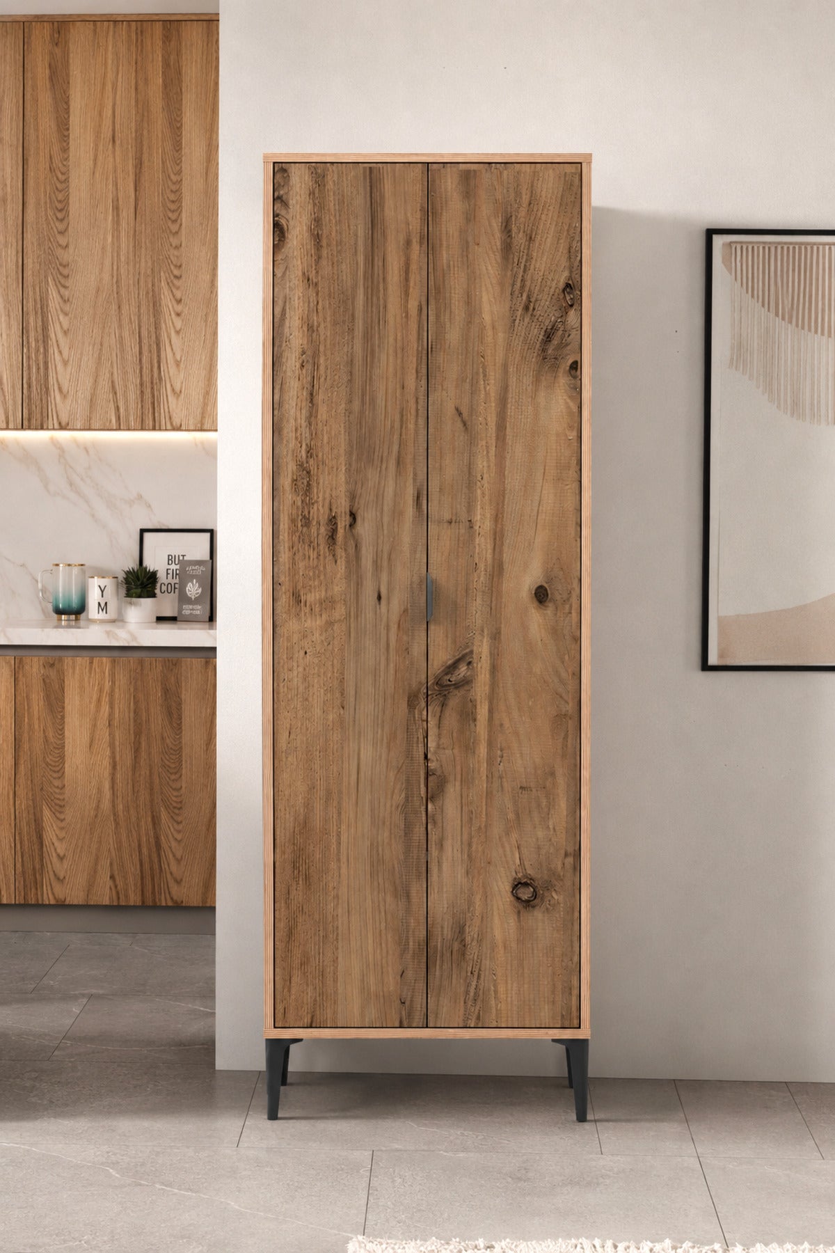 Arden 2 Kapaklı Çok Amaçlı Mutfak/Kiler Dolabı Y:190 G:65 D:37