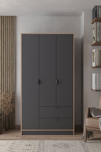 Arden 3 Kapaklı 2 Çekmeceli Gardırop/Dolap Y:182 G:97 D:44