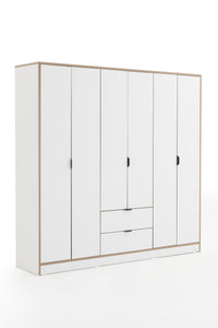 Arden 6 Kapaklı 2 Çekmeceli Gardırop/Dolap Y:182 G:190 D:44