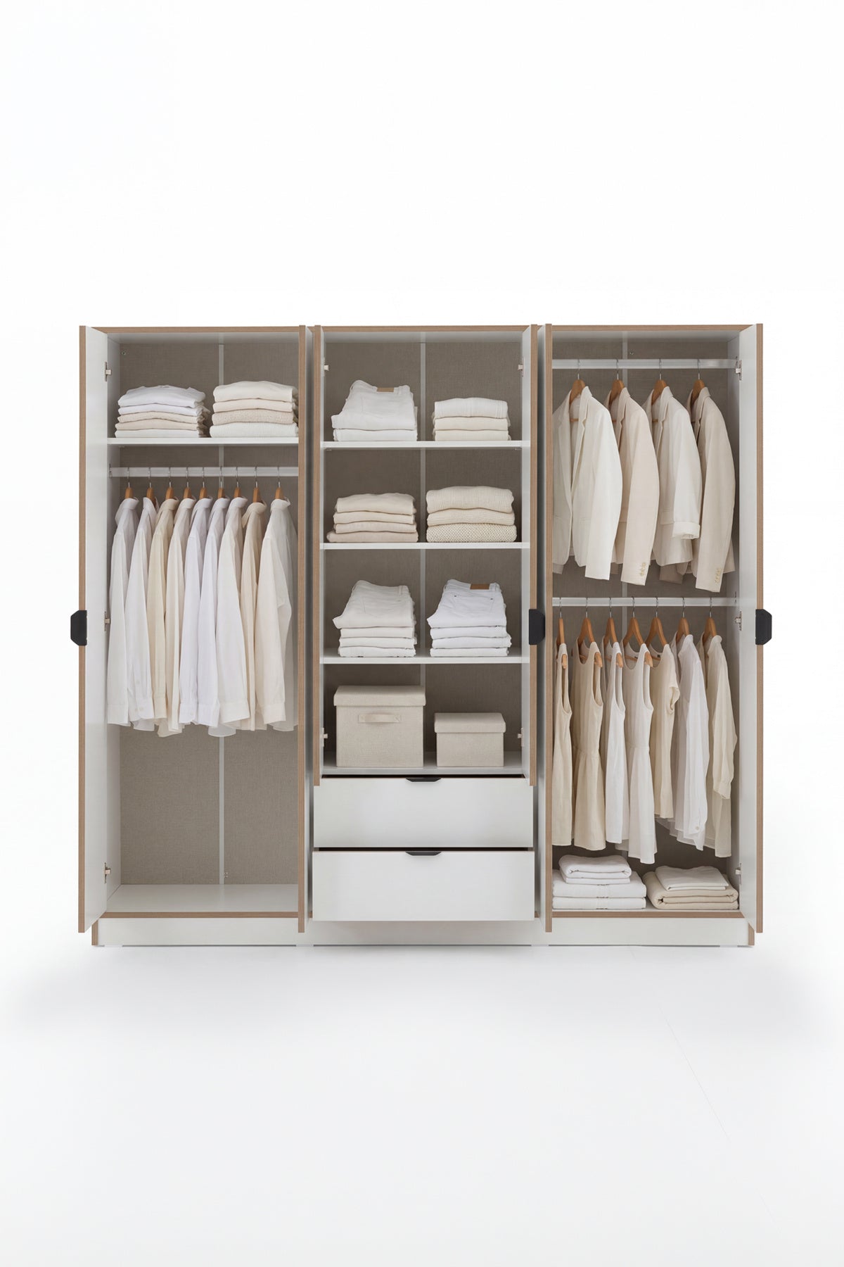 Arden 6 Kapaklı 2 Çekmeceli Gardırop/Dolap Y:182 G:190 D:44