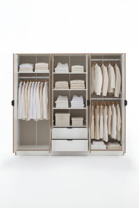 Arden 6 Kapaklı 2 Çekmeceli Gardırop/Dolap Y:182 G:190 D:44