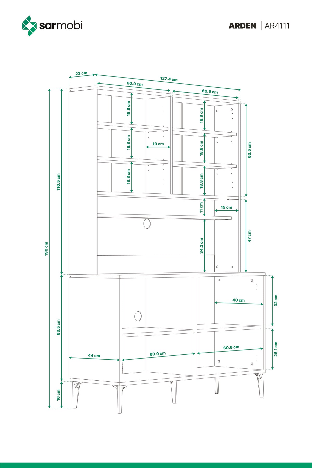 Arden 7 Kapaklı Kahve Köşesi, Mutfak Stüdyosu Y:190 G:128 D:44