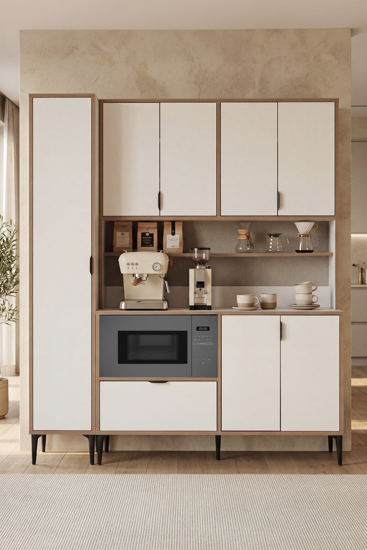 Arden Tek Kapaklı Çok Amaçlı Mutfak/Kiler Dolabı Y:190 G:35 D:37