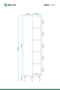 Arden Tek Kapaklı Çok Amaçlı Mutfak/Kiler Dolabı Y:190 G:35 D:37