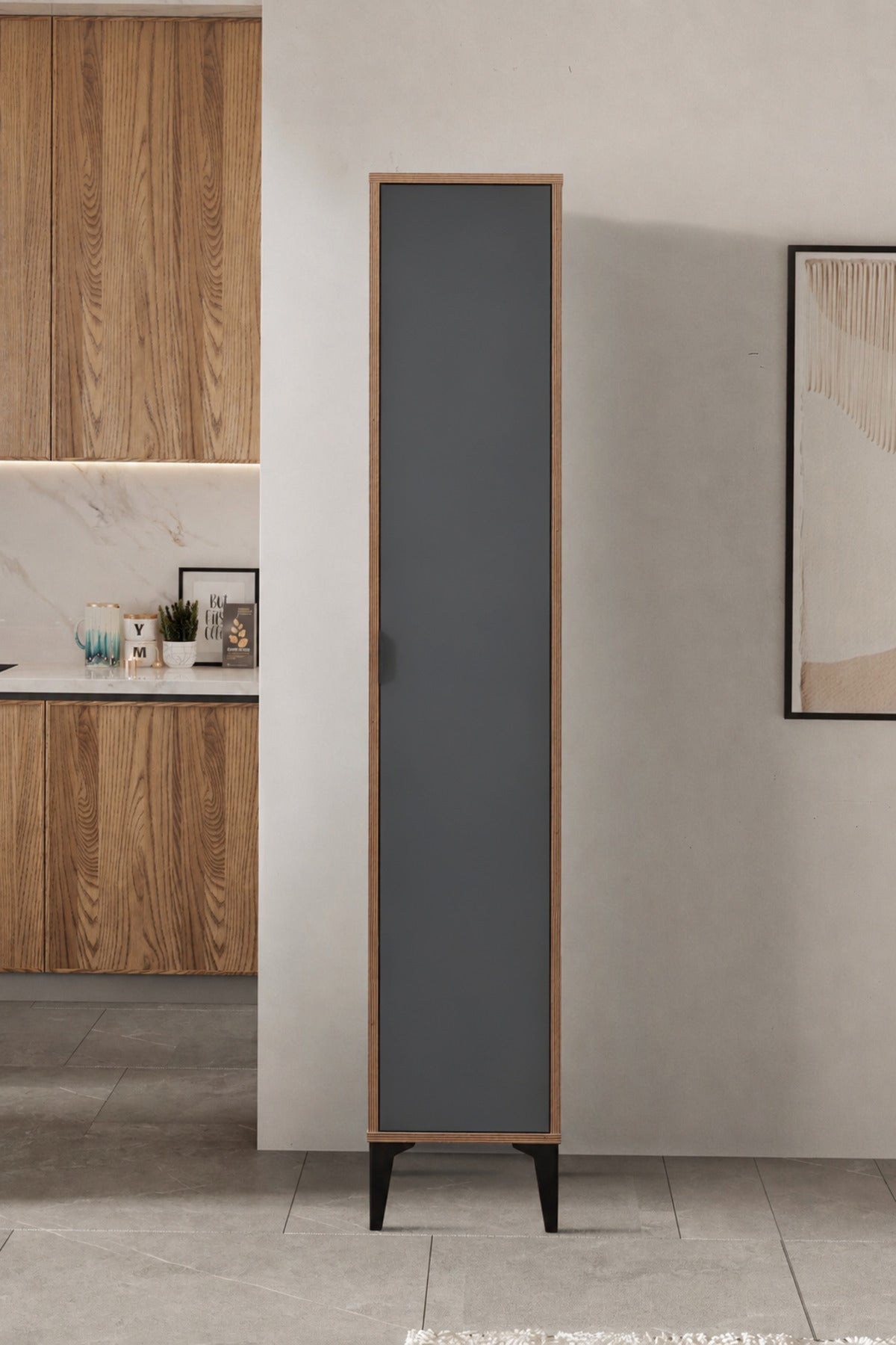 Arden Tek Kapaklı Çok Amaçlı Mutfak/Kiler Dolabı Y:190 G:35 D:37