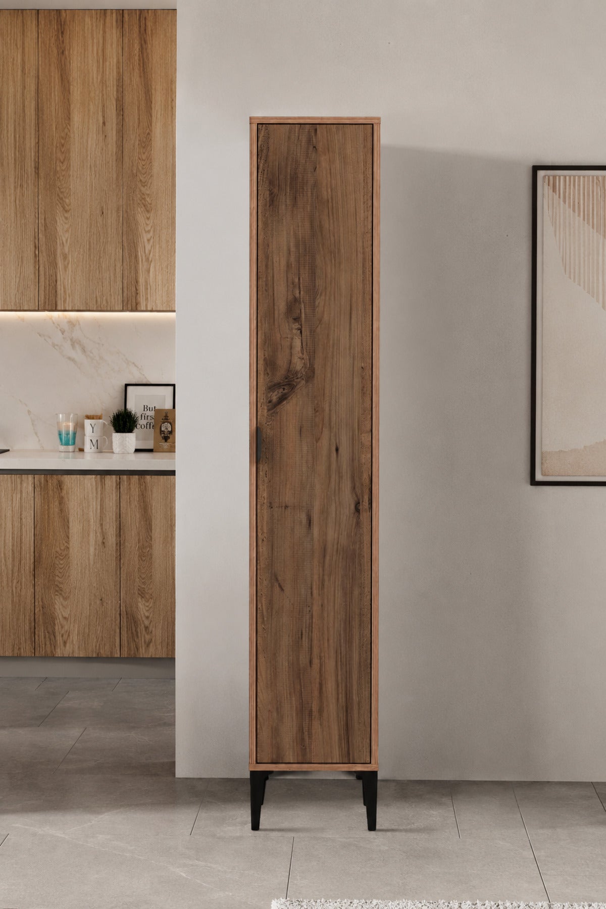 Arden Tek Kapaklı Çok Amaçlı Mutfak/Kiler Dolabı Y:190 G:35 D:37