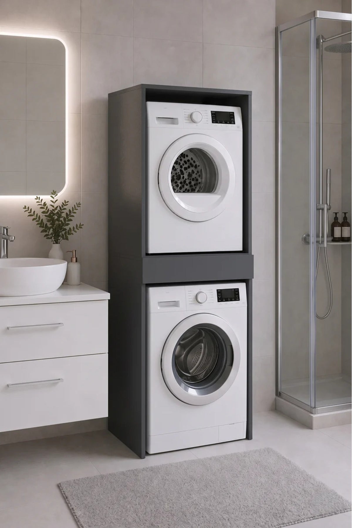 Harmony Çamaşır ve Kurutma Makinesi Dolabı 2 Kapaklı Y:190 G:67 D:66