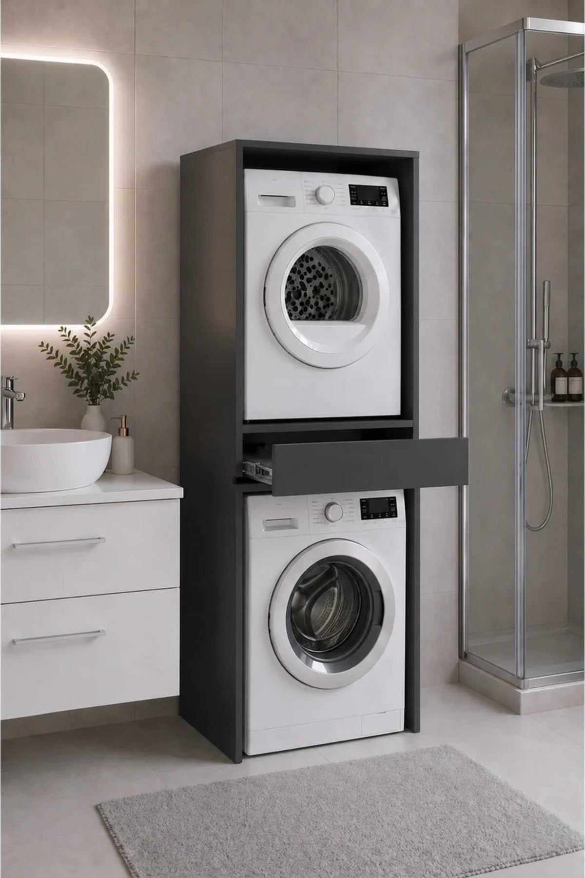 Harmony Çamaşır ve Kurutma Makinesi Dolabı 2 Kapaklı Y:190 G:67 D:66