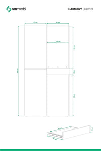 Harmony Çamaşır ve Kurutma Makinesi Dolabı 2 Kapaklı Y:190 G:67 D:66