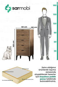 Arden 5 Çekmeceli Şifonyer , Çamaşırlık - Atlas Çam - görsel 7 | Sarmobi