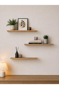 Harmony 3 Raflı Gizli Monte Uçan Raf 50*15 cm Garden Meşe