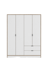 Arden 4 Kapaklı 2 Çekmeceli Gardırop/Dolap Y:182 G:128 D:44 / Beyaz