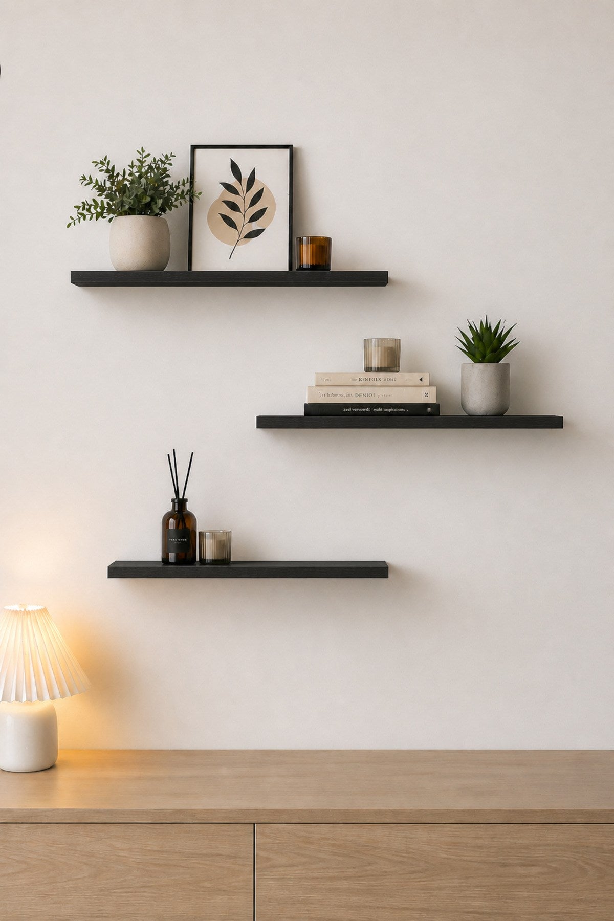 Harmony 3 Raflı Gizli Monte Uçan Raf 50*15 cm