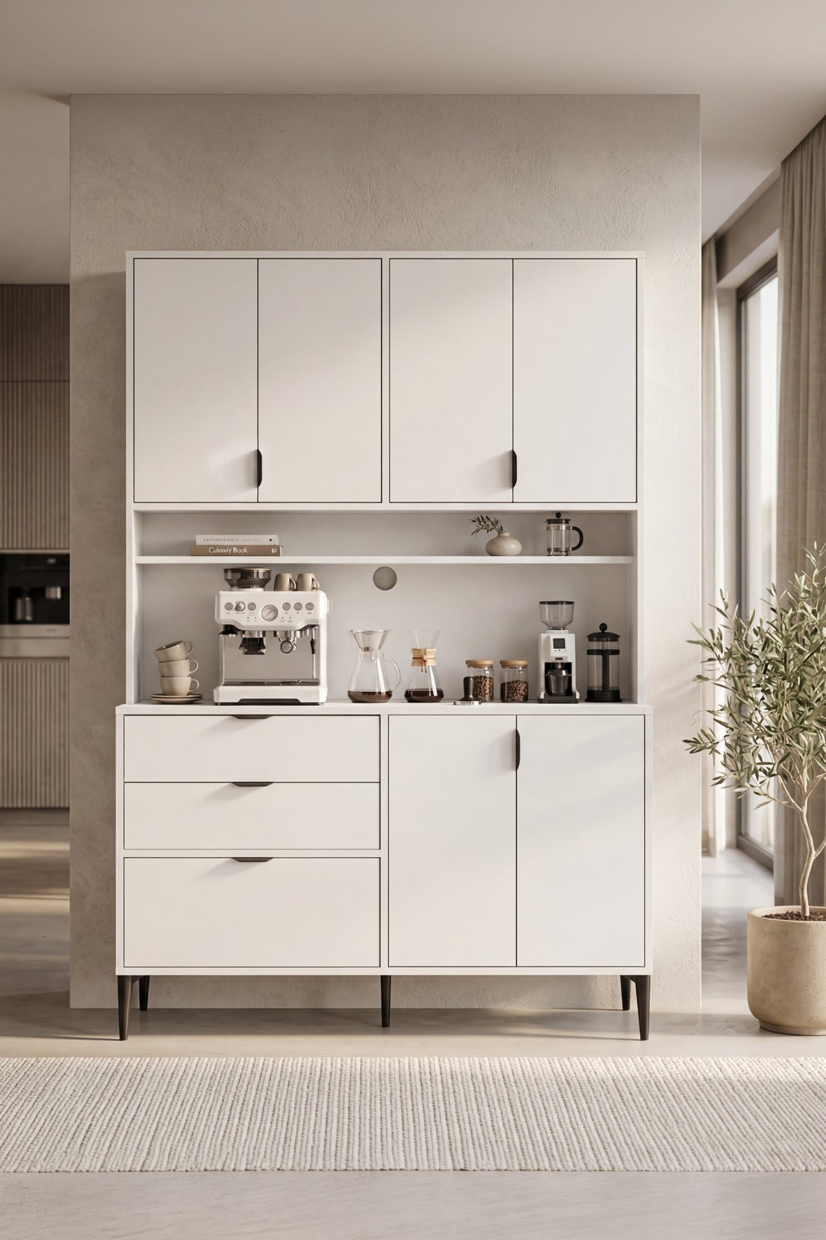 Harmony Maxi 7 Kapaklı 2 Çekmeceli Kahve Köşesi, Mutfak Stüdyosu Y:190 G:128 D:44