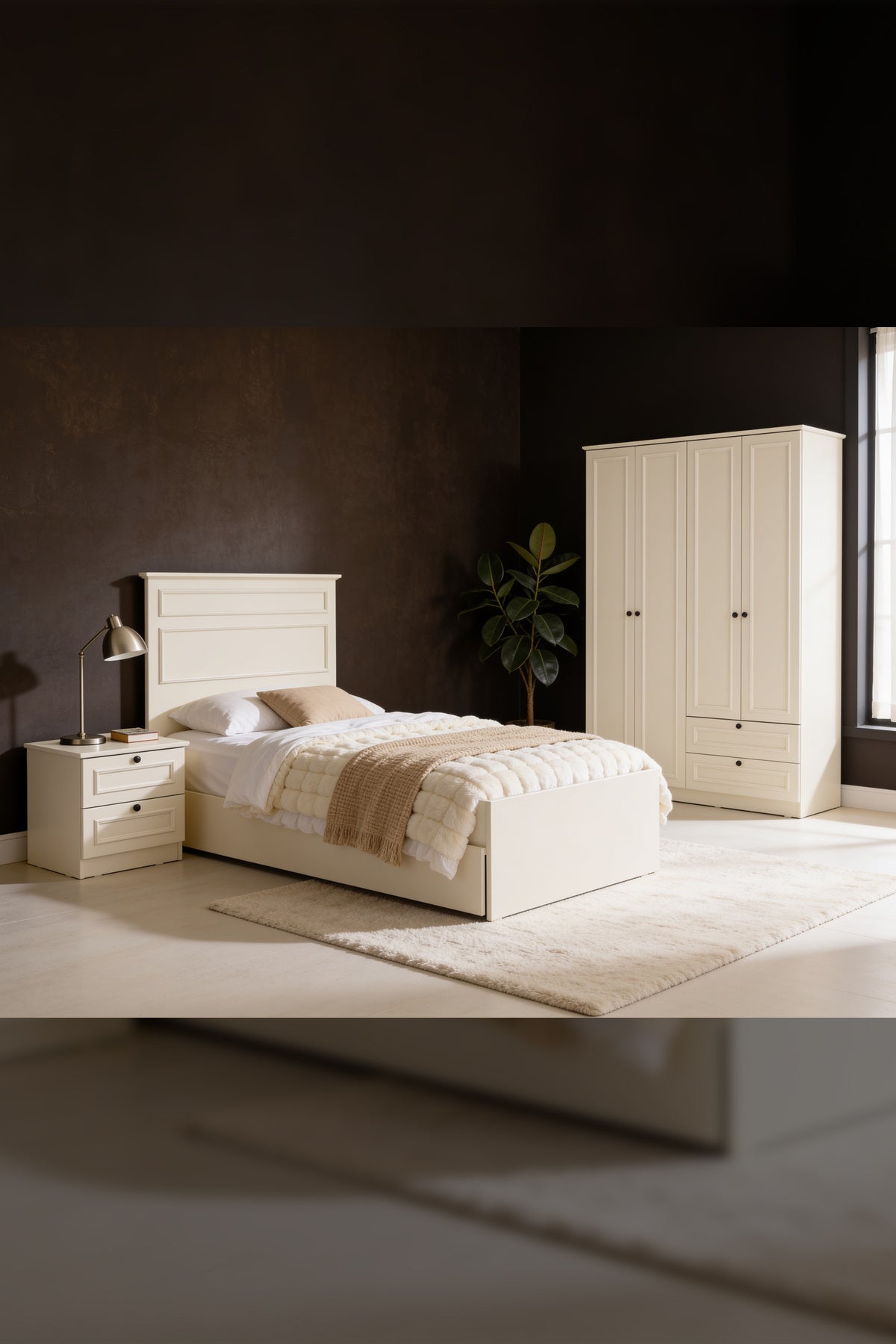 Mira 4 Kapaklı 2 Çekmeceli Gardırop/Dolap Y:210 G:140 D:53