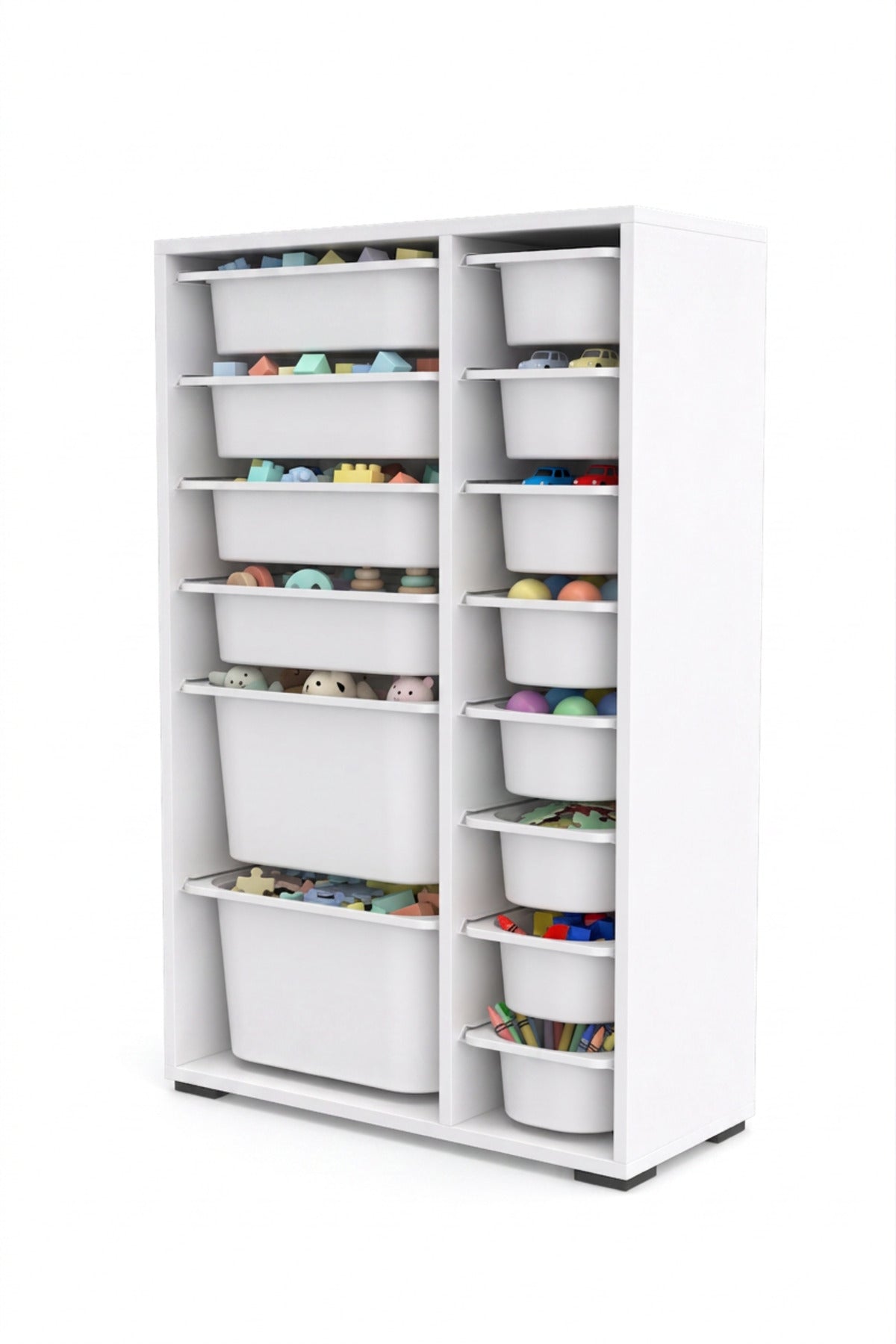 Nest 14 Sepetli Düzenleme Dolabı – 2 Büyük, 4 Orta, 8 Küçük Y:108 G:69 D:30 / Beyaz