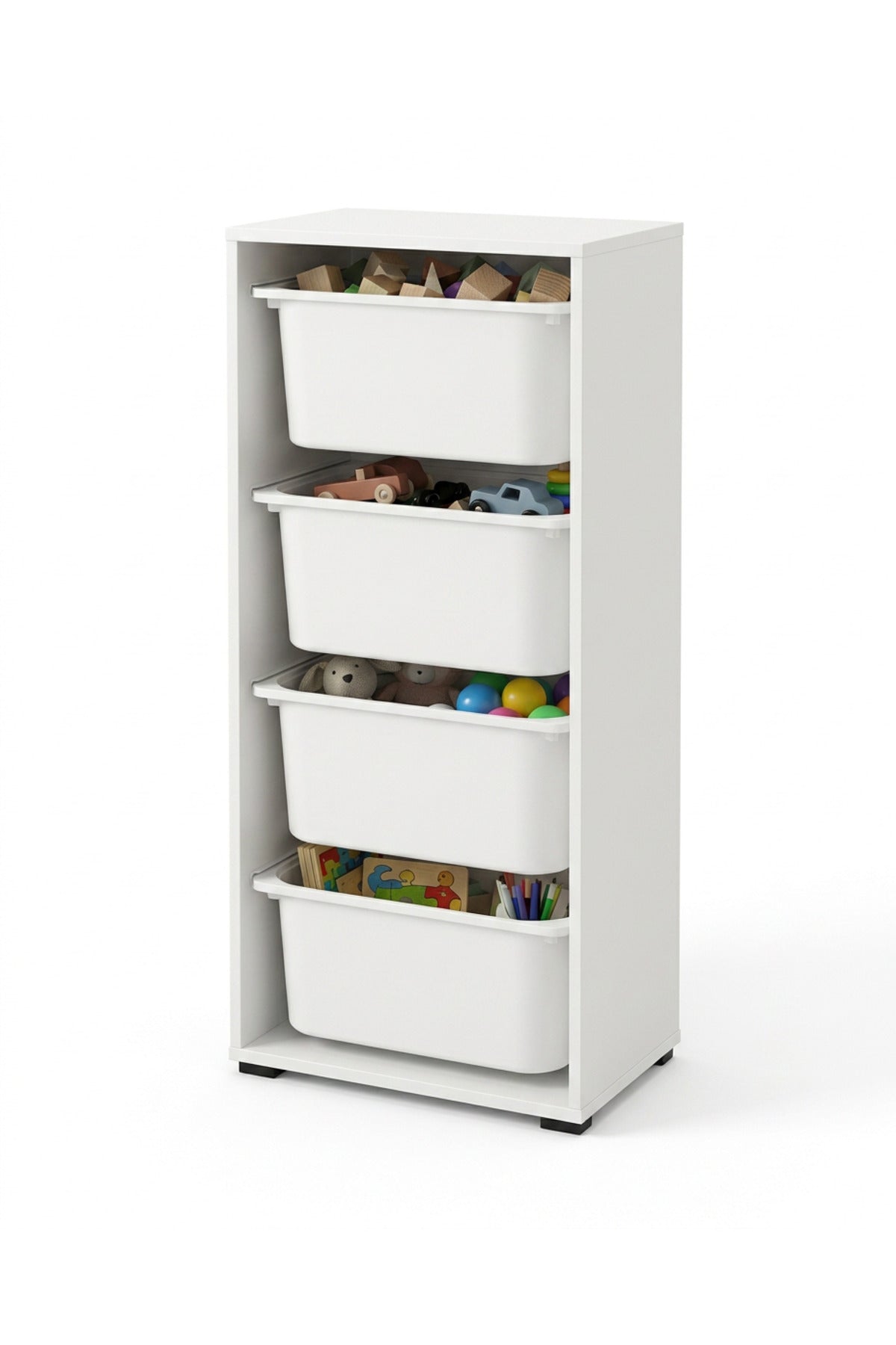 Nest 4 Büyük Sepetli Düzenleme Dolabı Y:108 G:45 D:30 cm / Beyaz