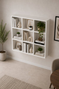 Nest 9'lu Küp Kitaplık Y:88 G:88 D:20 / Beyaz