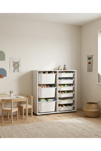 Nest 9 Sepetli Düzenleme Dolabı – 3 Büyük, 6 Küçük Sepetli Y:93 G:132 D:30 / Beyaz
