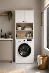 Nest Tekli Çamaşır Makinası Dolabı Y:190 G:65 D:25 / Beyaz